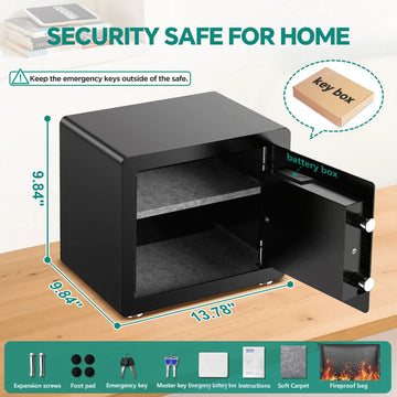 TNTANTS 2.0-5.3 Safe Box Digital Keypad LCD Screen Home Security with Fireproof Waterproof Bag Adjustable Shelf Combination Lock Heavy Duty Gift Guide - TNTANTS