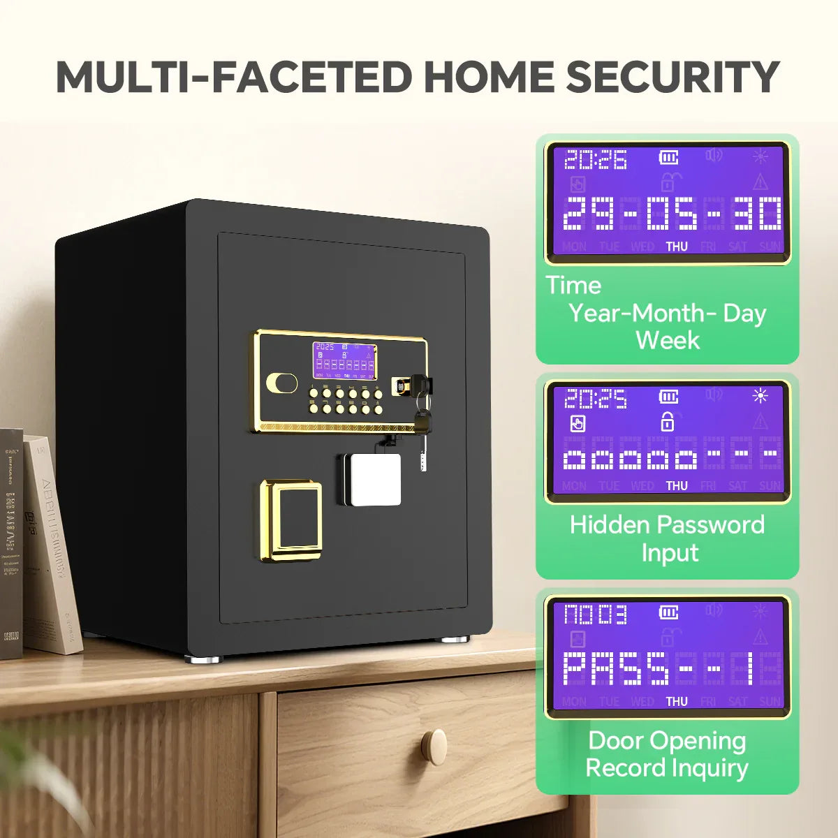 TNTANTS 3.3 Large Safe Box with Digital Keypad, Fireproof Waterproof Bag, Adjustable Shelf, Home Security System, Wireless Alarm, Intelligent Lighting,Heavy Duty Anti-theft Design Gift Guide - TNTANTS