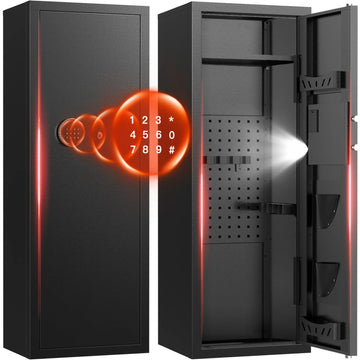 TNTANTS 12-16 Large Unassembled Safe Cabinet with Digital Panel & LED Light Quick Access Home Storage Anti-Theft Design - TNTANTS
