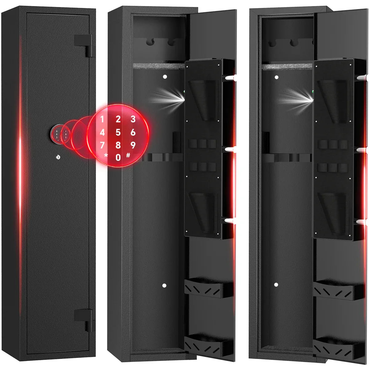 TNTANTS 2-4 Long Gun Cabinets for Home Storage of Rifles &Pistols Quick-Access - TNTANTS