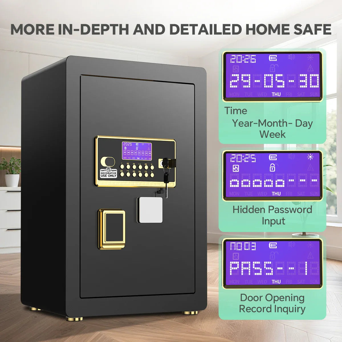 TNTANTS 5.3 Large Safe Box, Digital Keypad Home Security Safe With Smart Alarm System Interior Safe Lock Box, for Valuables Spy Gadgets - TNTANTS