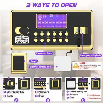 TNTANTS 5.3 Large Safe Box, Digital Keypad Home Security Safe With Smart Alarm System Interior Safe Lock Box, for Valuables Spy Gadgets - TNTANTS