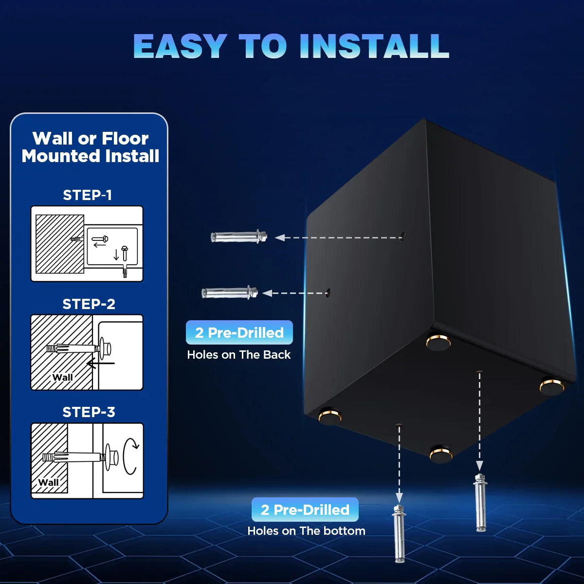 TNTANTS 3.8 Large Safe Box, Digital Keypad, Digital Board, Home Security Safe With A-Level Fireproof Waterproof Bag & Alarm System Electronic Lock Heavy Duty Adjustable Shelf - TNTANTS