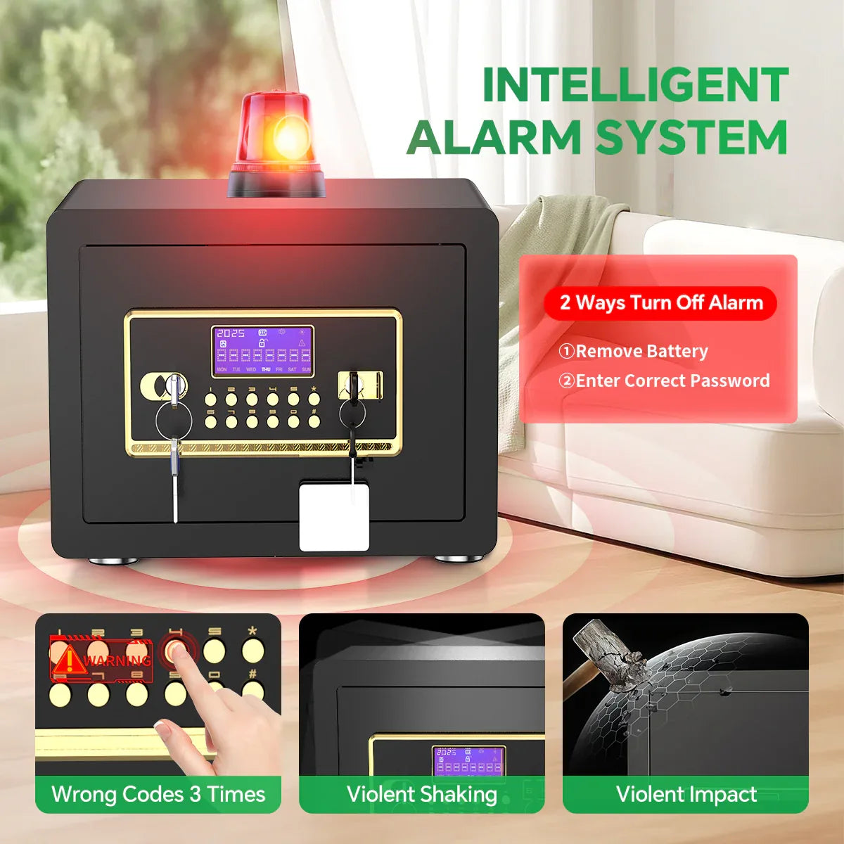 TNTANTS 2.0-5.3 Safe Box Digital Keypad LCD Screen Home Security with Fireproof Waterproof Bag Adjustable Shelf Combination Lock Heavy Duty Gift Guide - TNTANTS