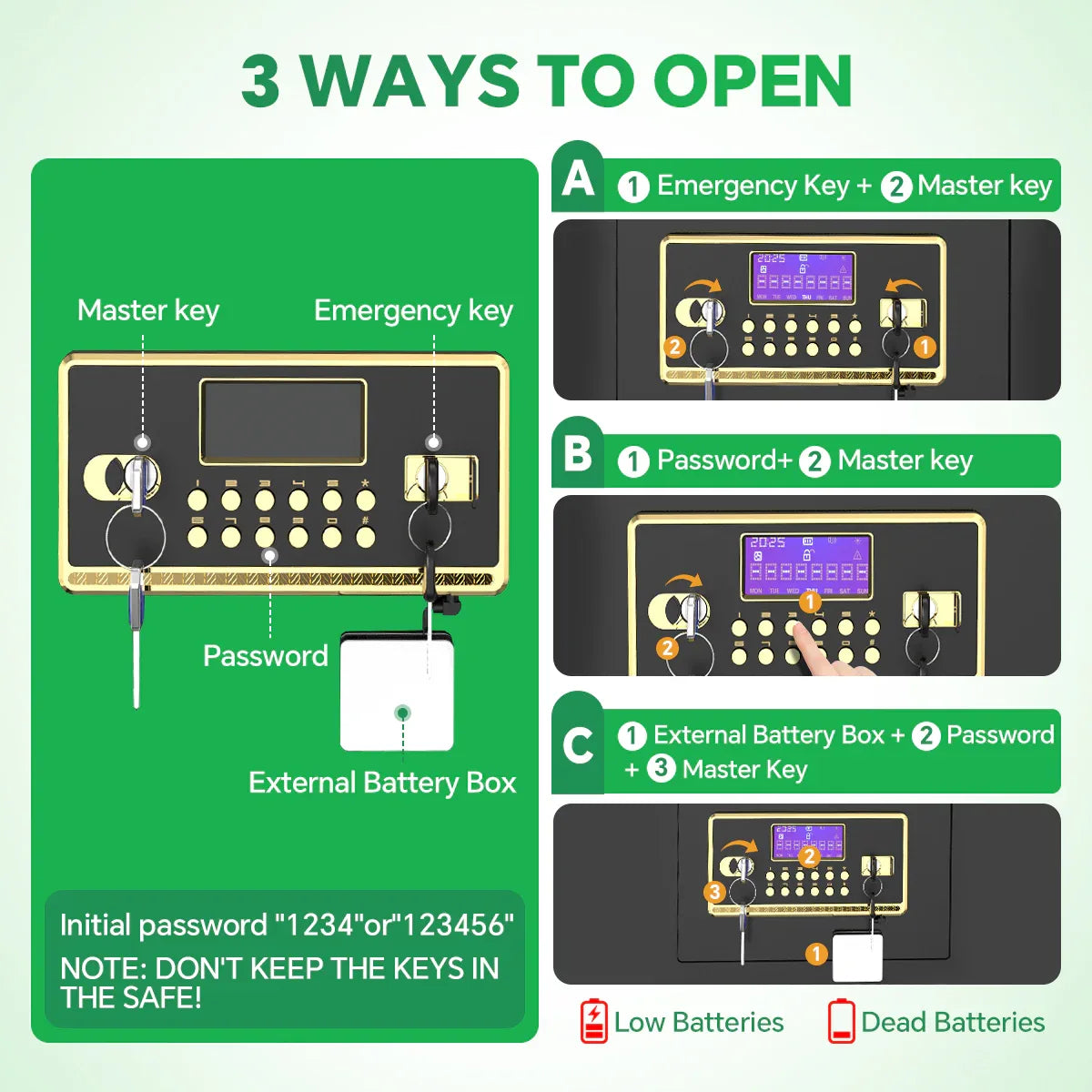TNTANTS 2.0 Safe Box for Home Security, with Digital Keypad, Removeable Shelf, LCD Screen, for Money Jewelry, Heavy Duty Locks safety - TNTANTS
