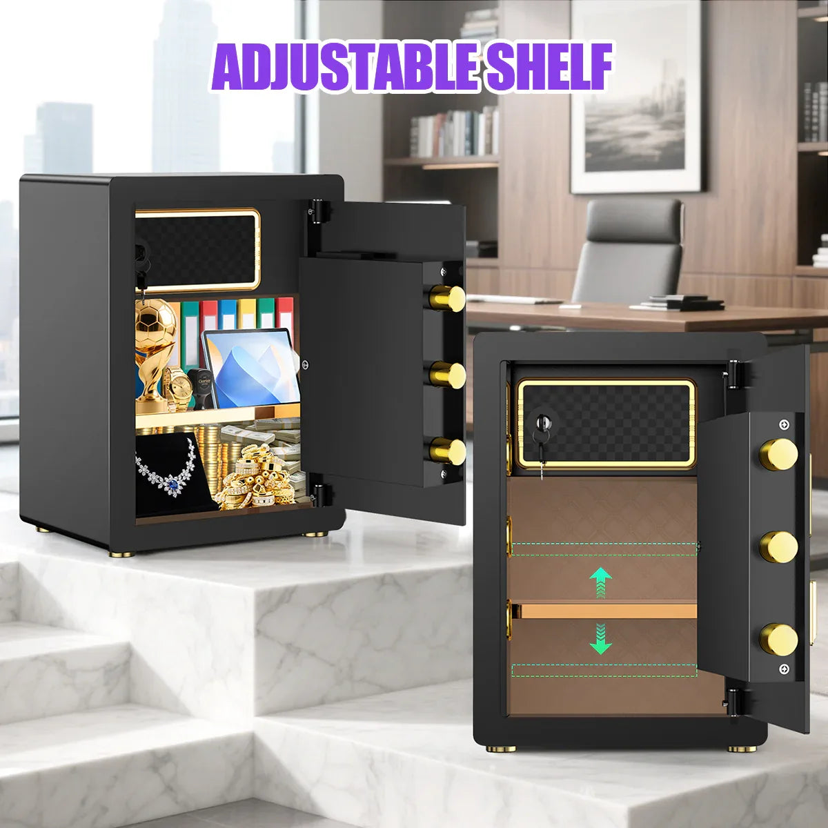 TNTANTS 5.3 Large Safe Box, Digital Keypad Home Security Safe With Smart Alarm System Interior Safe Lock Box, for Valuables Spy Gadgets - TNTANTS