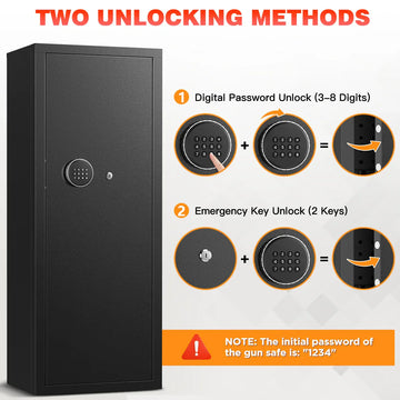 TNTANTS 12-16 Large Unassembled Safe Cabinet with Digital Panel & LED Light Quick Access Home Storage Anti-Theft Design - TNTANTS